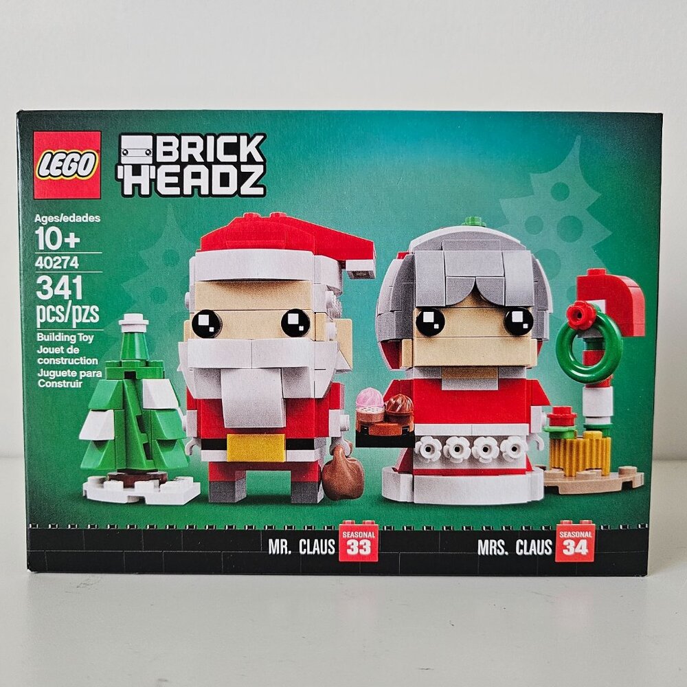 LEGO 40274 Brick Headz Mr. & Mrs. Claus 341 Pieces - BNIB - RETIRED - SEALED